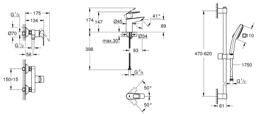 Набір змішувачів 3в1 Grohe BauLoop New (UA123220S1) - 5