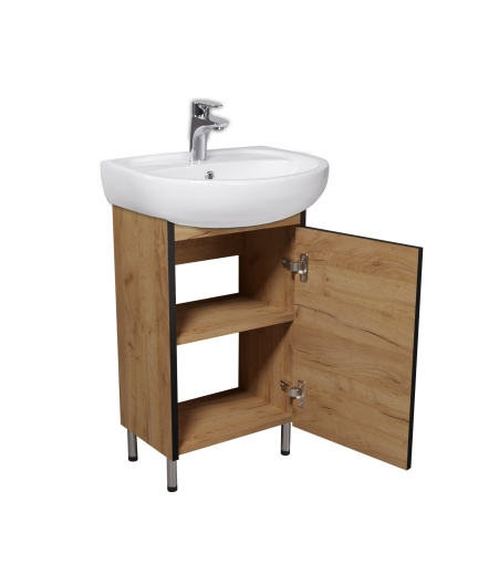 Тумба Мойдодир Dakota Craft 50 з умивальником Solo 50 дуб крафт (00-0008565) - 5