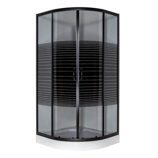 Душовий кут VIVIA 091 Black s line JK New 90*90*191 низький піддон (A0055604) - 1