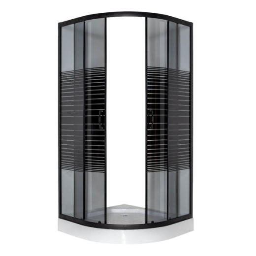 Душовий кут VIVIA 091 Black s line JK New 90*90*191 низький піддон (A0055604) - 2