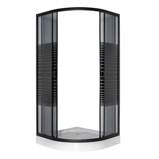 Душовий кут VIVIA 091 Black s line JK New 90*90*191 низький піддон (A0055604) - 3