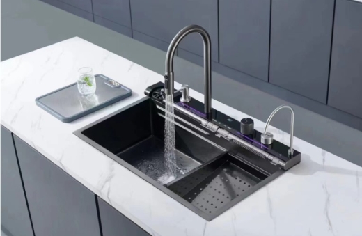 Кухонна мийка Mixxus MH7546-SET-07 Decor Nano-Black із вбудованим змішувачем (MX9578) - 4