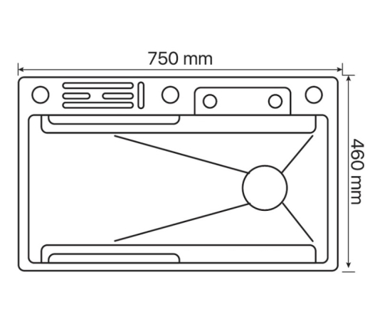 Кухонная мойка Zerix ZH7546-SET-06.SUS304 Decor со встроенным смесителем (ZX5682) - 4