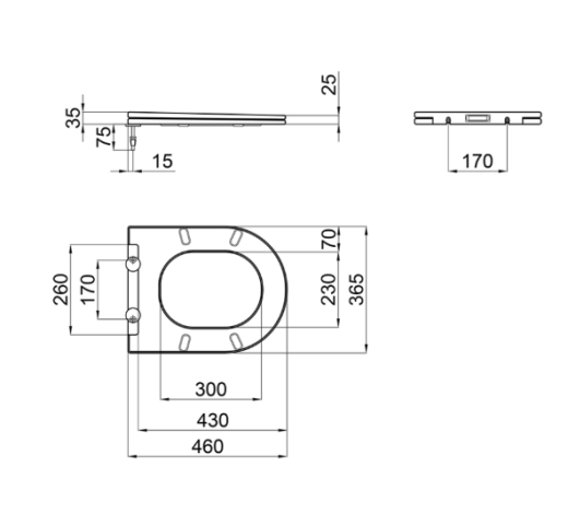 Унітаз підвісний Mixxus Bavel-0302-R 520x360x365mm, система змиву RIMLESS (MI6709) - 4