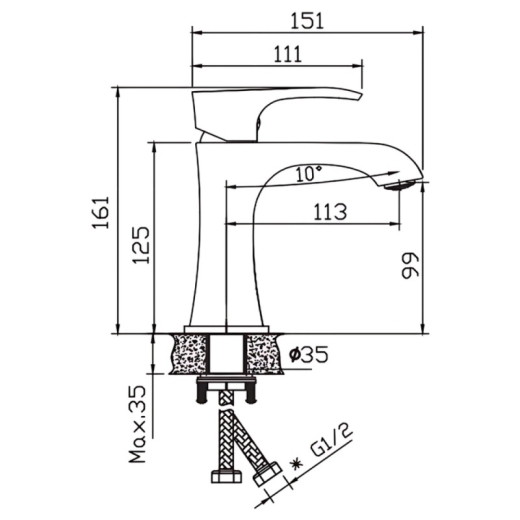 Смеситель для умывальника Haiba Monaco 001 Nut (HB9651) - 7