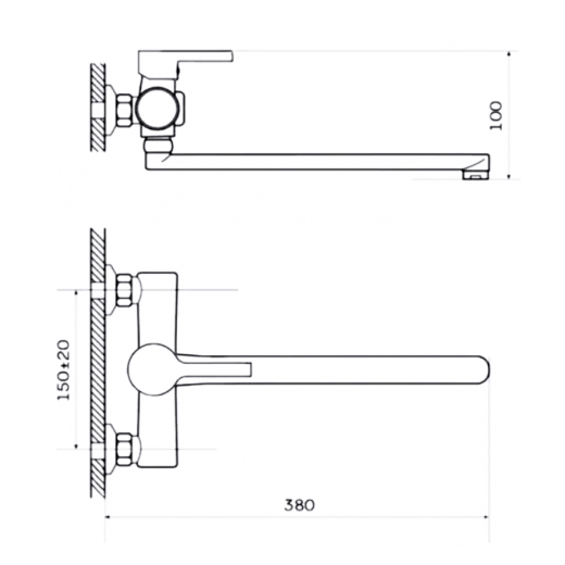 Смеситель для ванны Haiba SUS-006 EURO из нержавеющей стали SUS304 (HB9610) - 2