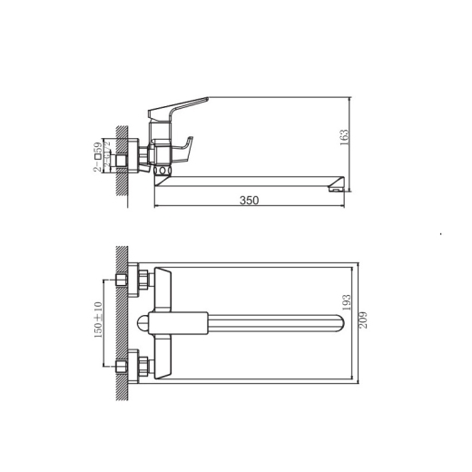 Смеситель для ванны Haiba Turin 006 Euro (HB9656) - 7