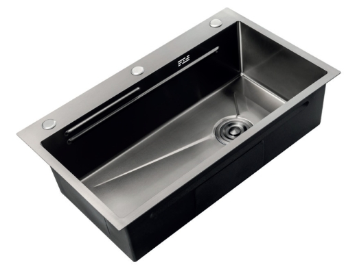 Мийка Zerix ZH7545-SET-05 NANO-BLACK (3.0/0.8) з нерж. сталі, комплект (графіт) (ZM5581) - 2