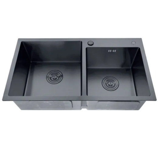 Мойка из нерж. стали ZERIX ZH7843D-215 NANO-BLACK (3.0/0.8) (MX1594) - 1