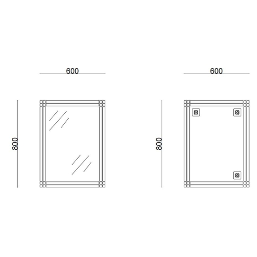 Дзеркало настінне Zerix FONTE MRZ10-60x80-Reverse прямокутне з декором (ZX5640) - 3