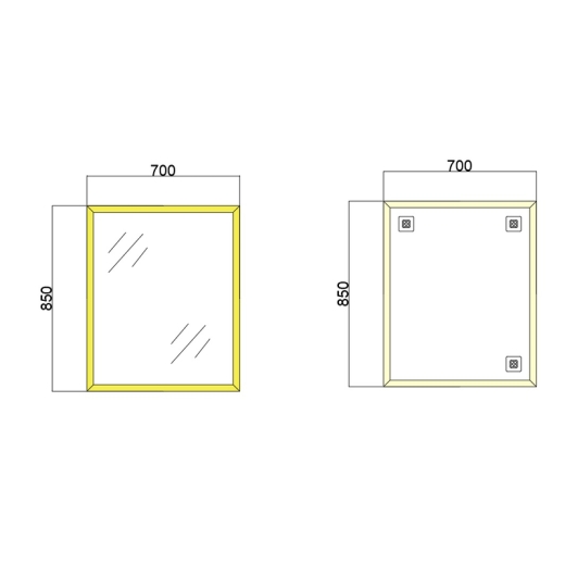 Дзеркало настінне Zerix FONTE MRZ09-70x85-Reverse GOLD прямокутне в золотій рамі (ZX5639) - 3