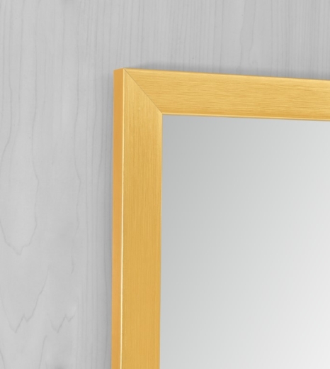 Дзеркало настінне Zerix FONTE MRZ09-70x85-Reverse GOLD прямокутне в золотій рамі (ZX5639) - 4