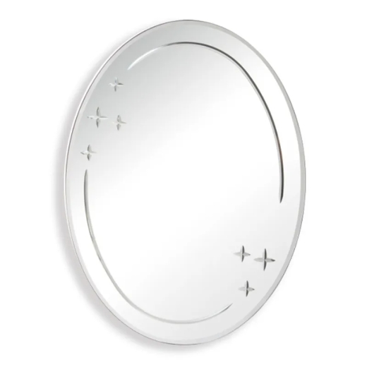 Зеркало настенное Zerix FUSION MOZ03-55x70 овальное с декором (ZX5632) - 1
