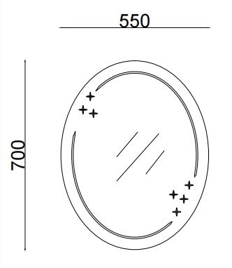 Зеркало настенное Zerix FUSION MOZ03-55x70 овальное с декором (ZX5632) - 2
