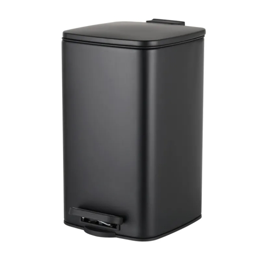 Мусорное ведро с плавным закрытием квадратное Zerix Kubix-TC0108 Black 8 л цвет черный (ZX5892) - 1