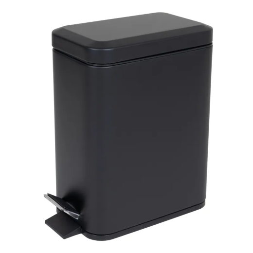 Мусорное ведро с плавным закрытием прямоугольное Zerix Sansa-TC0105 Black 5 л цвет черный (ZX5894) - 1