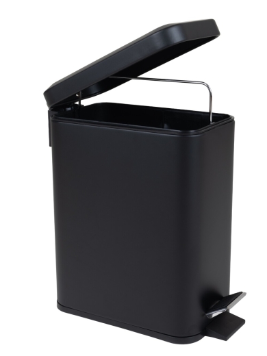Мусорное ведро с плавным закрытием прямоугольное Zerix Sansa-TC0105 Black 5 л цвет черный (ZX5894) - 3