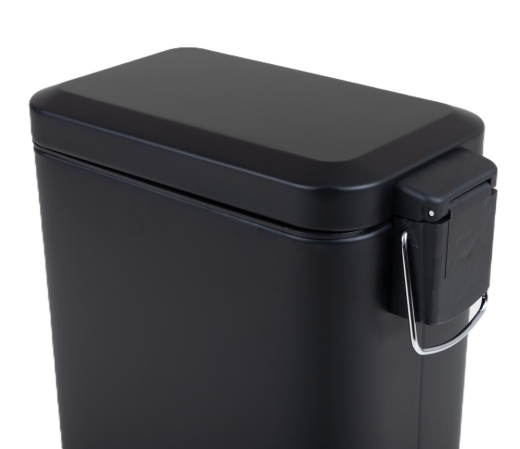 Мусорное ведро с плавным закрытием прямоугольное Zerix Sansa-TC0105 Black 5 л цвет черный (ZX5894) - 4