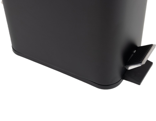 Мусорное ведро с плавным закрытием прямоугольное Zerix Sansa-TC0105 Black 5 л цвет черный (ZX5894) - 5