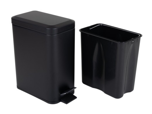 Мусорное ведро с плавным закрытием прямоугольное Zerix Sansa-TC0105 Black 5 л цвет черный (ZX5894) - 7