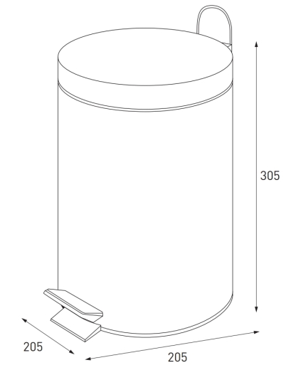 Мусорное ведро круглое Zerix Solo-TC0107 SS Color 7 л цвет нержавейка (ZX5899) - 8