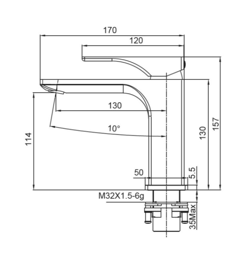 Смеситель для умывальника Koer KB-10010-05 (Цвет черный) (KR3479) - 8