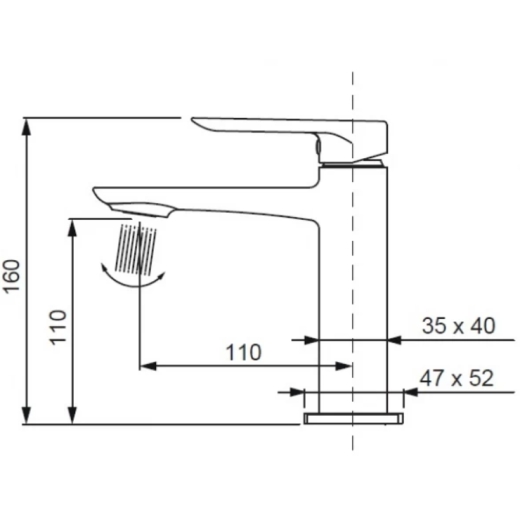 Смеситель для умывальника Koer KB-10028-07 (KR5292) - 6