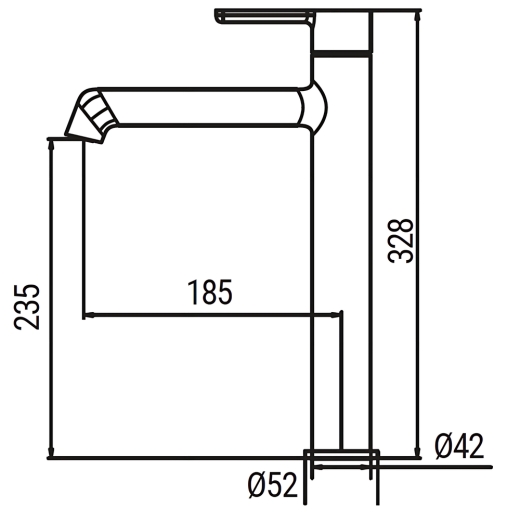 Смеситель для умывальника высокий Koer KB-11029-01 Цвет хром (KR5479) - 7
