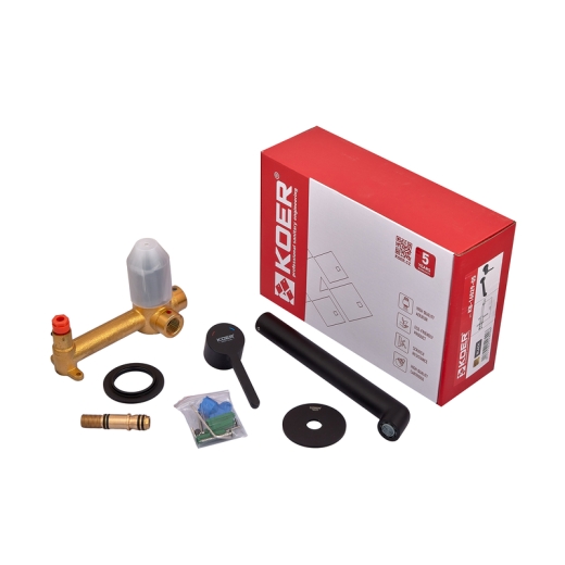 Смеситель для умывальника встраиваемый Koer KB-16029-05 Цвет черный (KR5489) - 6