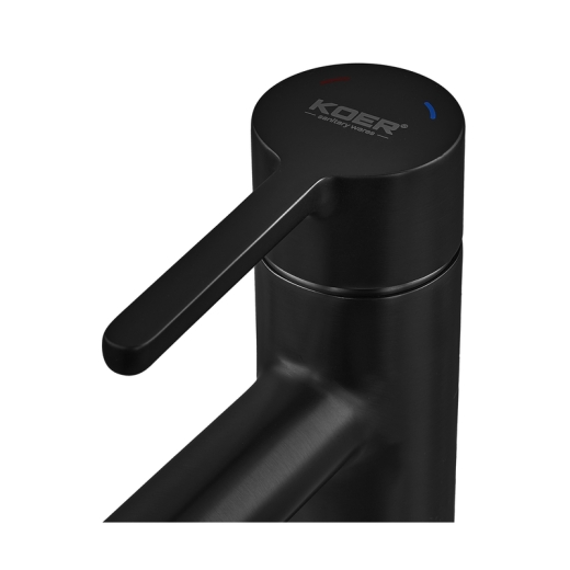 Смеситель для умывальника высокий Koer KB-11029-05 Цвет черный (KR5488) - 5