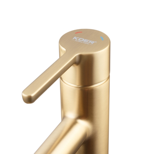 Смеситель для умывальника Koer KB-10029-12 Цвет матовое золото (KR5501) - 5