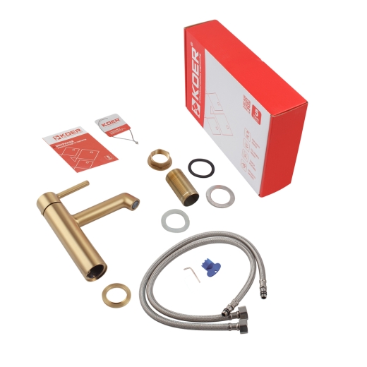 Смеситель для умывальника Koer KB-10029-12 Цвет матовое золото (KR5501) - 7
