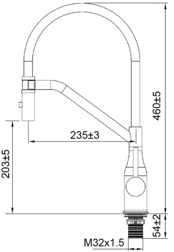 Смеситель для кухни Koer KI-70026-02 с черным силиконовым изливом (KR5209) - 7