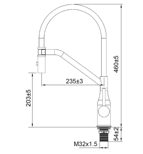 Смеситель для кухни Koer KI-70026-07 с черным силиконовым изливом (KR5211) - 8