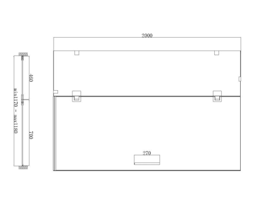 Двері в нішу Koer SR SD04-120x200-TR-07 прозоре скло Easy Clean 10мм, графіт (KR5388) - 11