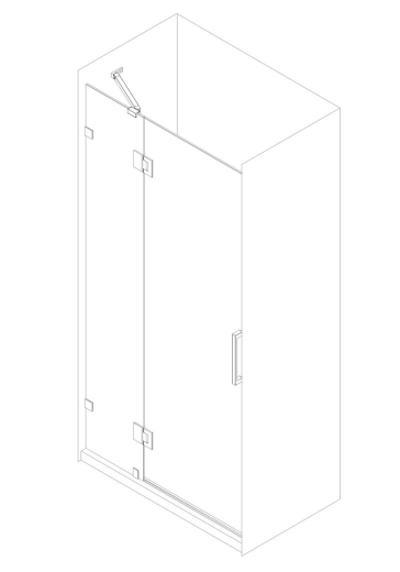 Двері в нішу Koer SR SD04-120x200-TR-07 прозоре скло Easy Clean 10мм, графіт (KR5388) - 12
