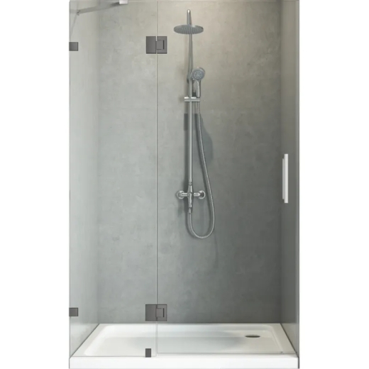 Двері в нішу Koer SR SD04-120x200-TR-07 прозоре скло Easy Clean 10мм, графіт (KR5388) - 1