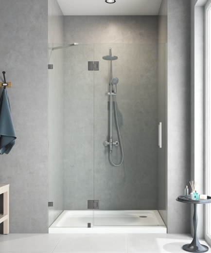 Двері в нішу Koer SR SD04-120x200-TR-07 прозоре скло Easy Clean 10мм, графіт (KR5388) - 2