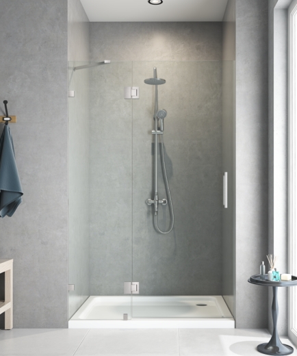 Двері в нішу Koer SR SD04-100x200-TR-01 прозоре скло Easy Clean 10мм, хром (KR5386) - 6