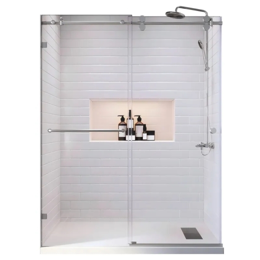 Двері в нішу Koer SR SD06-140x220-TR-01 прозоре скло Easy Clean 8мм, хром (KR5368) - 1