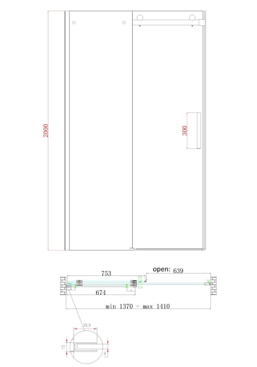 Двері в нішу Koer SR SD01-140x200-TR-01 прозоре скло Easy Clean 8мм, хром (KR5380) - 9