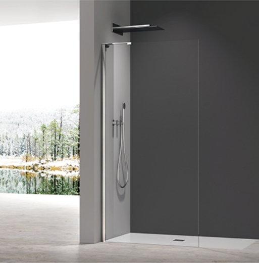 Душова перегородка Koer SR SP02-100x200-TR-01 Walk-In прозоре скло Easy Clean 8мм, хром (KR5395) - 3