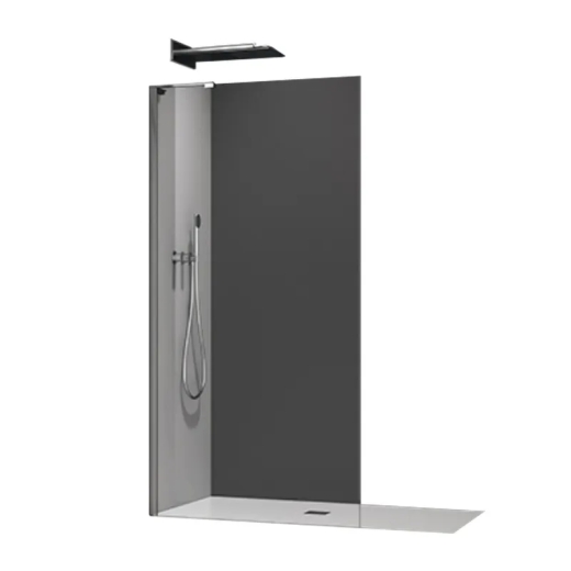 Душова перегородка Koer SR SP02-100x200-TR-07 Walk-In прозоре скло Easy Clean 8мм, графіт (KR5397) - 1
