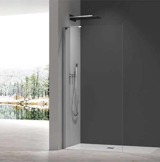 Душова перегородка Koer SR SP02-100x200-TR-07 Walk-In прозоре скло Easy Clean 8мм, графіт (KR5397) - 2