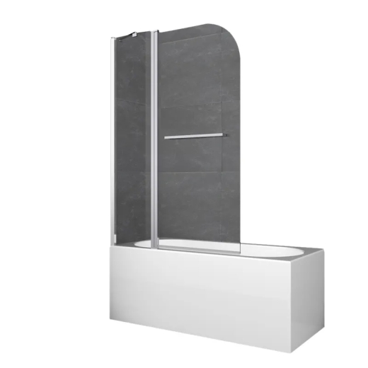 Шторки скляні на ванну Koer SR BS04-95x140-TR-01 прозоре скло 6мм, хром (KR5403) - 1