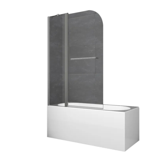 Шторки стеклянные на ванну Koer SR BS04-95x140-TR-07 прозрачное стекло 6мм, графит (KR5404) - 1