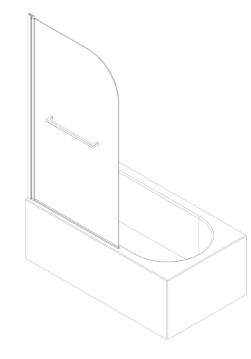 Шторки стеклянные на ванну Koer SR BS02-80x140-TR-01 прозрачное стекло 6мм, хром (KR5401) - 10