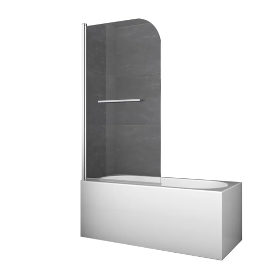 Шторки стеклянные на ванну Koer SR BS02-80x140-TR-01 прозрачное стекло 6мм, хром (KR5401) - 1
