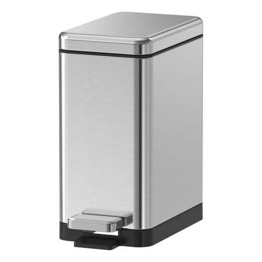 Мусорное ведро с плавным закрытием прямоугольное Koer TC-010206-02 6 л цвет нержавейка (KR5594) - 1