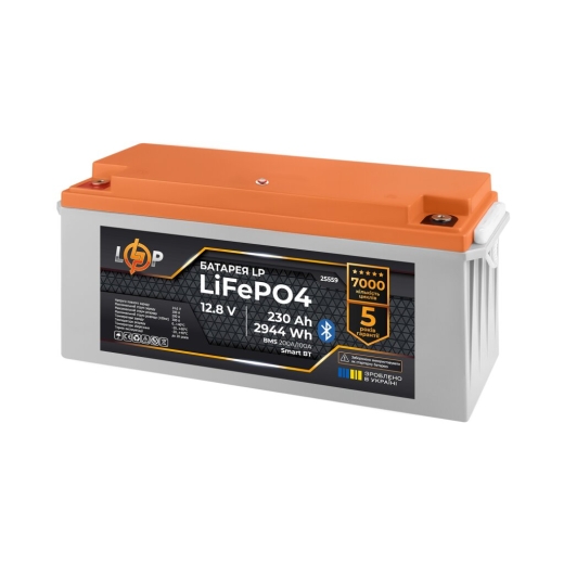 Аккумулятор LP LiFePO4 12,8V - 230 Ah (2944Wh) (BMS 200A/100А) пластик Smart BT - 1